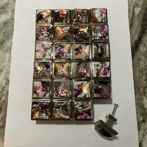 24 - 1 1/2 inch square satin nickel cabinet knobs